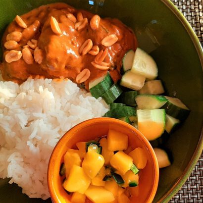 Thumbnail for Thaise rode curry/pindasaus kip met spicey limoen/mango